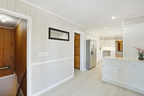 a view of an empty walk in closet