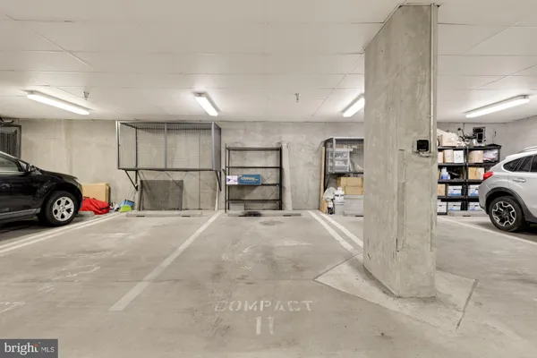 a view of a car garage