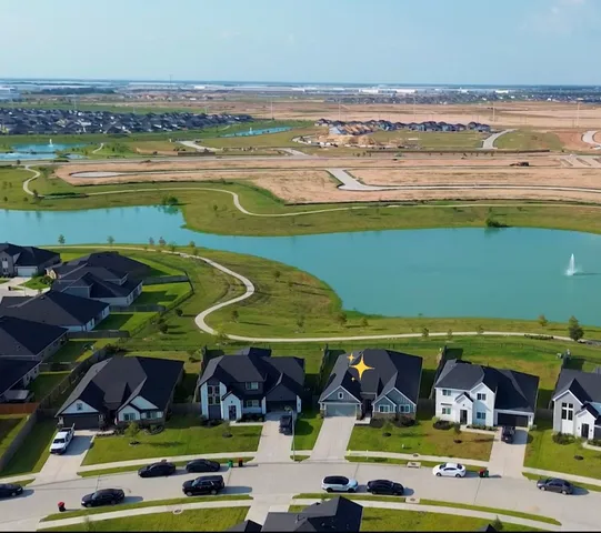 a view of an ocean with beach