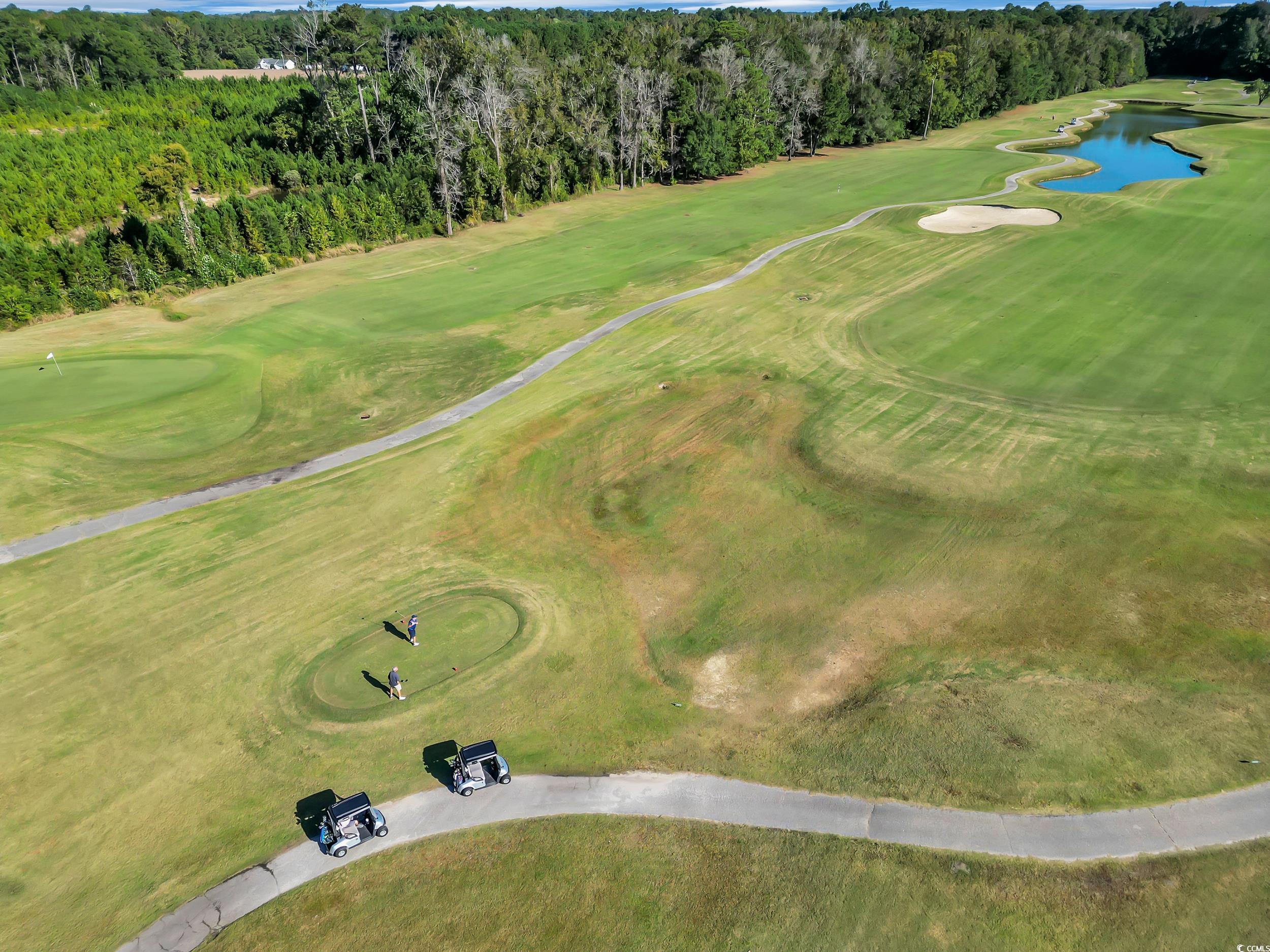 442 Deer Watch Circle Longs, SC 29568 - Photo 39 of 40 Drone / aerial view of a local golf course and a nearby body of water