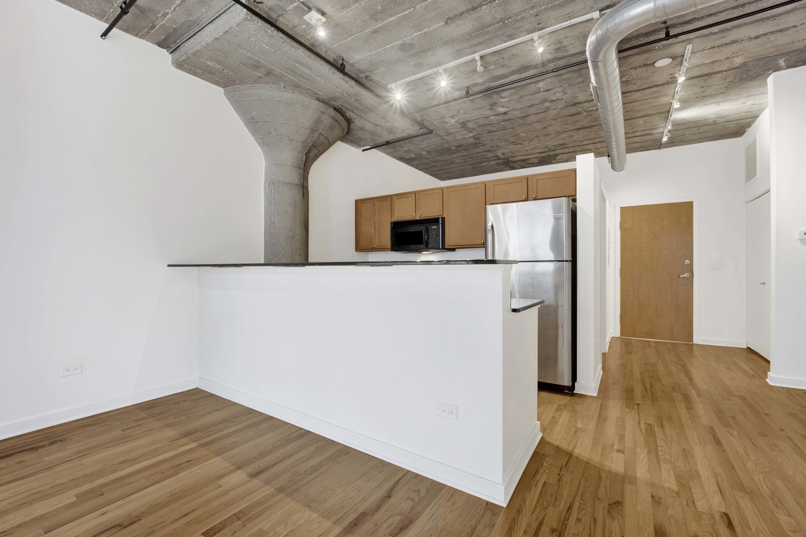 1151 West 14th Place, Unit 209 Chicago, IL 60608 - Photo 4 of 17 a view of a hallway with wooden floor