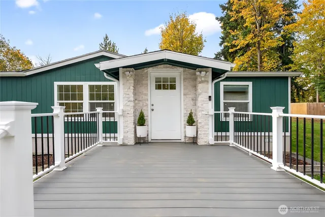a view of a house with a balcony