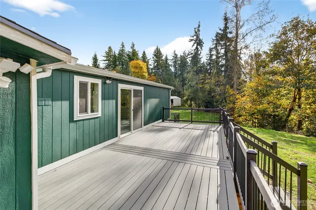 a view of backyard with green space