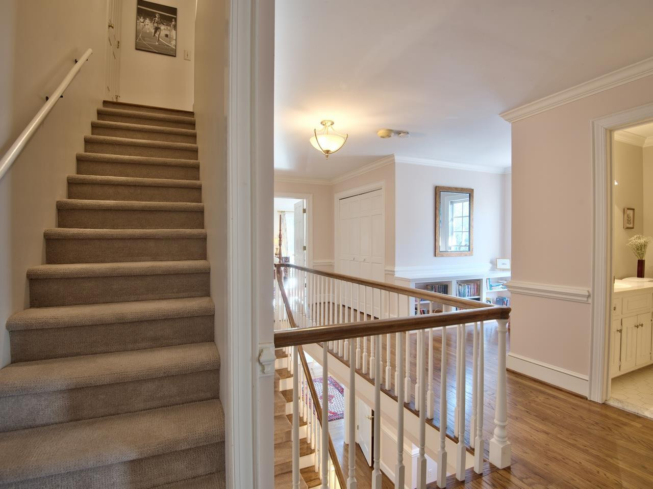 3809 Chippenham Road Durham, NC 27707 - Photo 21 of 23 Old world landings that we rarely see in contemporary construction. Enjoy the reading nook, the wide open space and the permanent stair to finished 3rd floor! Second Floor Landing