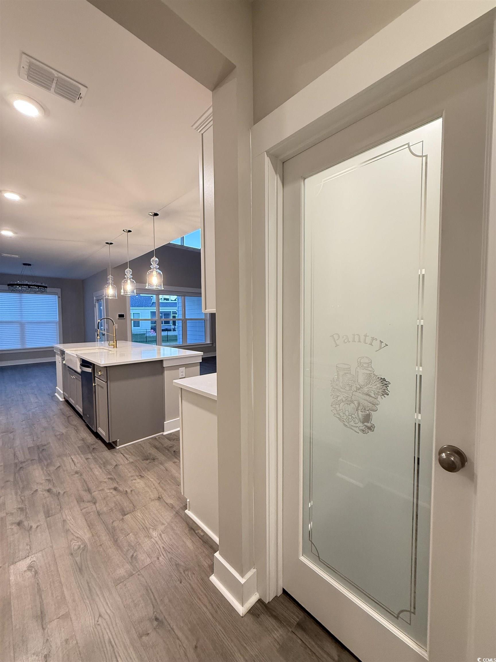 2108 Ballast Court Myrtle Beach, SC 29579 - Photo 12 of 37 Hallway with dark wood-style flooring and recessed lighting