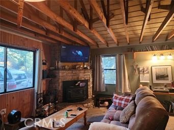 3 Glacier Mount Baldy, CA 91759 - Photo 47 of 49 a living room with furniture a fireplace and window