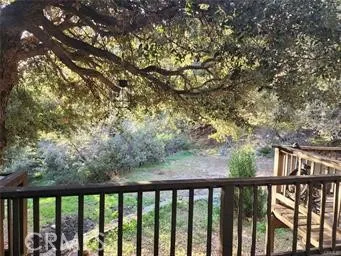 a view of trees from a balcony