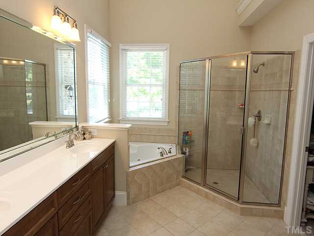 8428 Covington Ridge Road Wake Forest, NC 27587 - Photo 8 of 19 This Master Spa is just wonderful! Lots of space. Wonderful separate shower, deep relaxing jetted tub and 2 walk-in closets! Master Bath/Spa