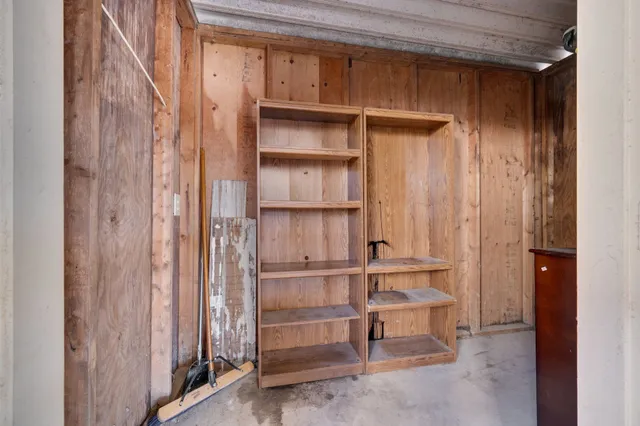 a view of a room with rack on the wall