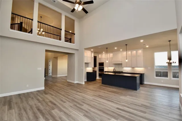 a large room with wooden floor