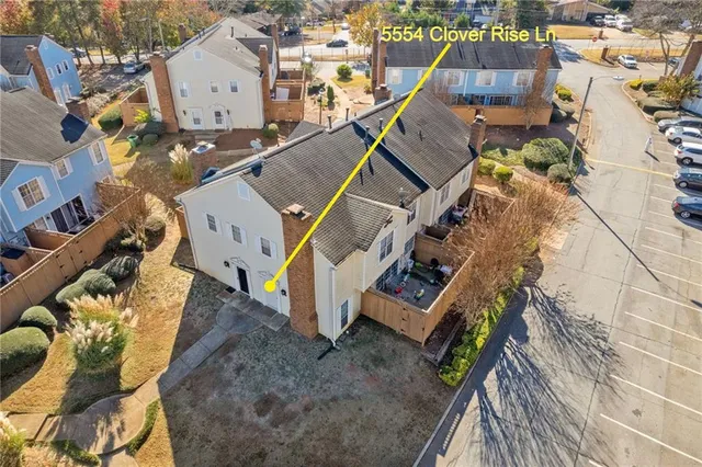 an aerial view of a house