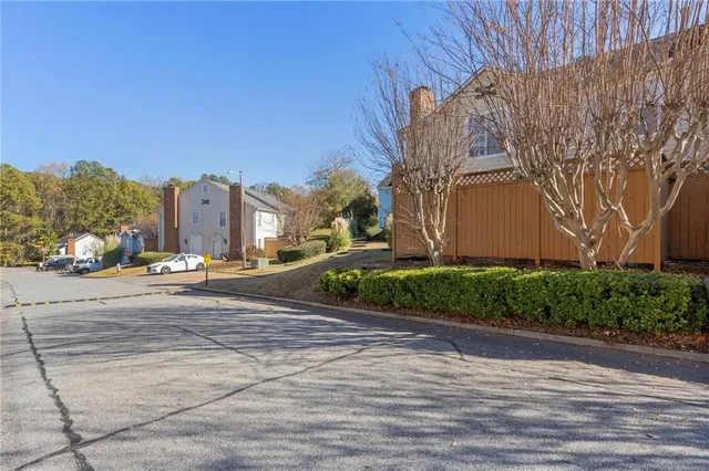 a view of street with houses