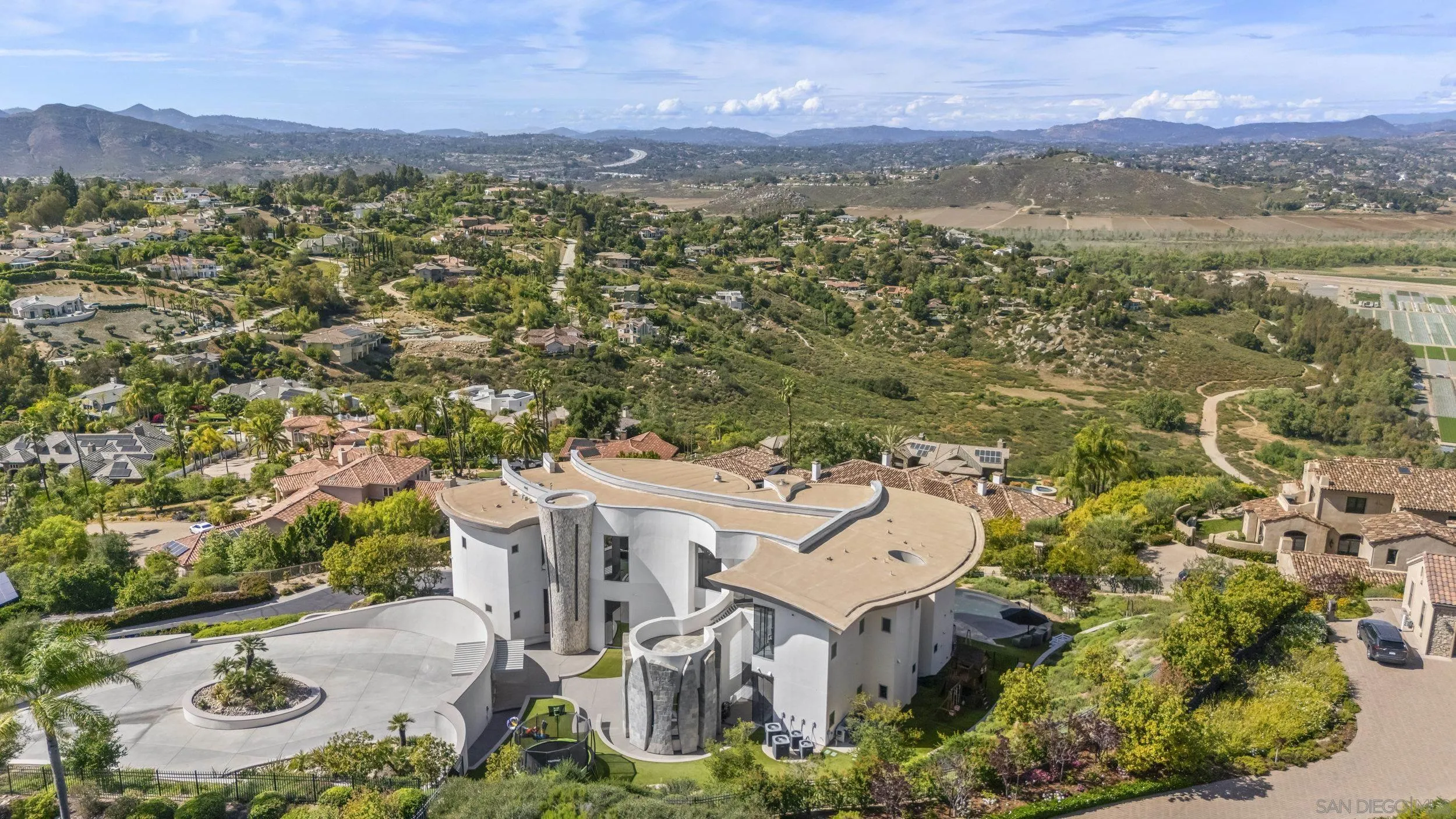 13220 Highlands Ranch Road Poway, CA 92064 - Photo 40 of 44 an aerial view of residential house with outdoor space and river