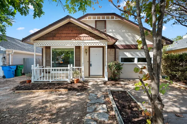 a front view of a house with a outdoor space