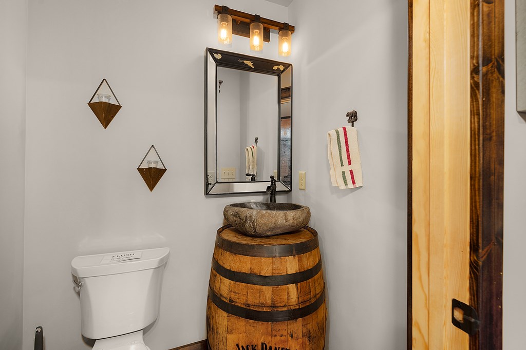 136 B Pack Creek Road Blue Ridge, GA 30513 - Photo 65 of 87 a bathroom with a toilet and a sink