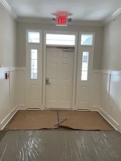 an empty room with window