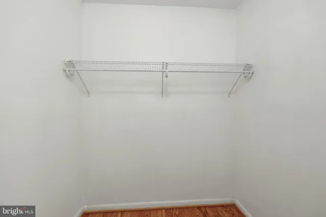 a view of small space with racks on the wall