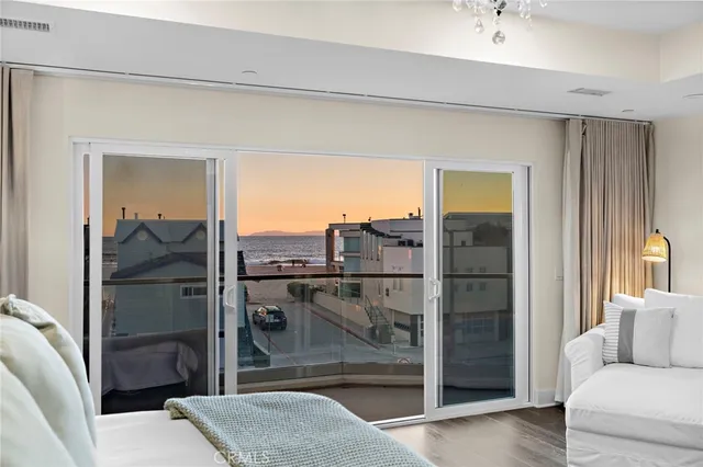 a view of a balcony with city view