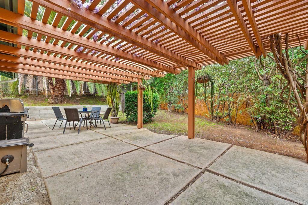 1037 Glenmere Road Vista, CA 92084 - Photo 22 of 36 a patio with a table and chairs and potted plants