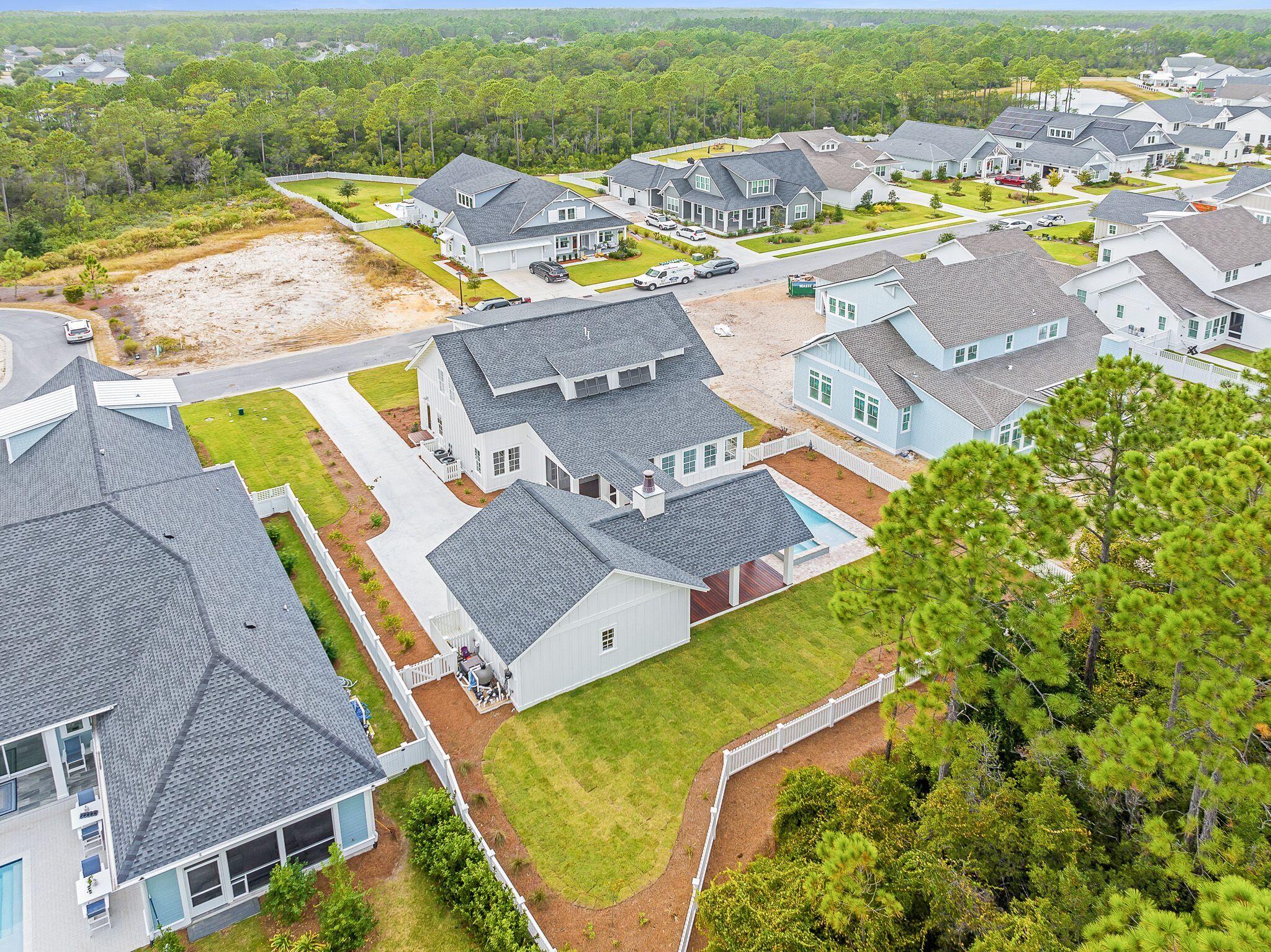 235 Needle Cast Ln Inlet Beach Inlet Beach, FL 32461 - Photo 45 of 58 an aerial view of residential house with outdoor space and swimming pool
