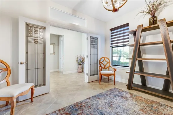 a living room with furniture