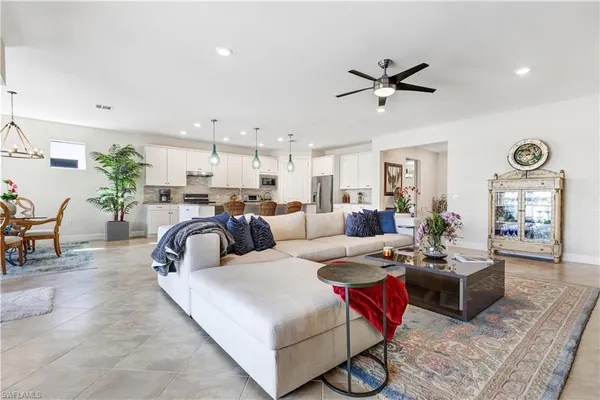 a living room with furniture
