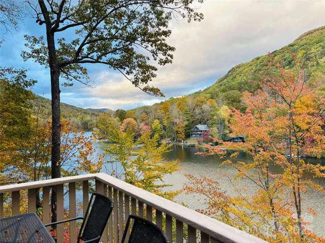 a view of a balcony with city view