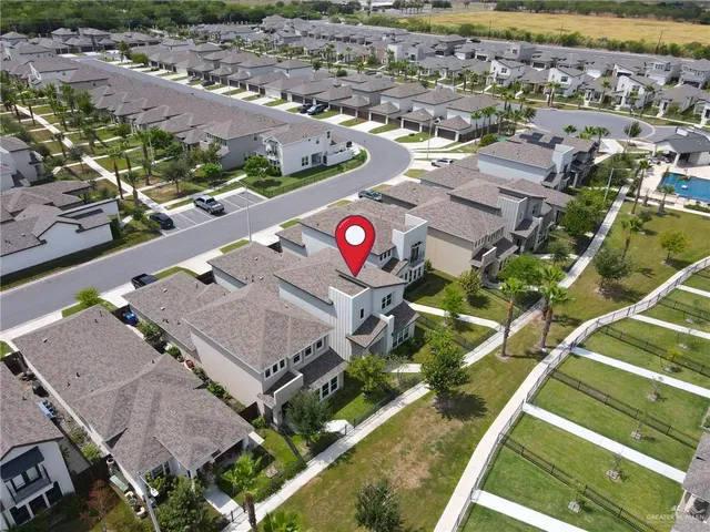 an aerial view of a house