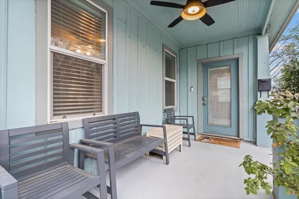 a view of outdoor space with seating space