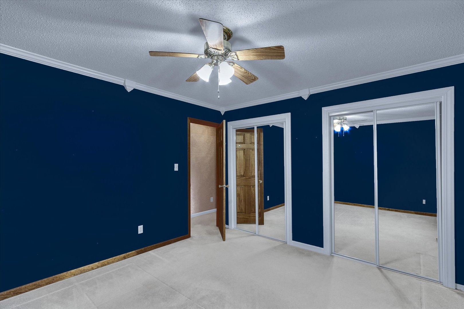 502 Richard Court Mahomet, IL 61853 - Photo 17 of 31 an empty room with closet and a chandelier fan