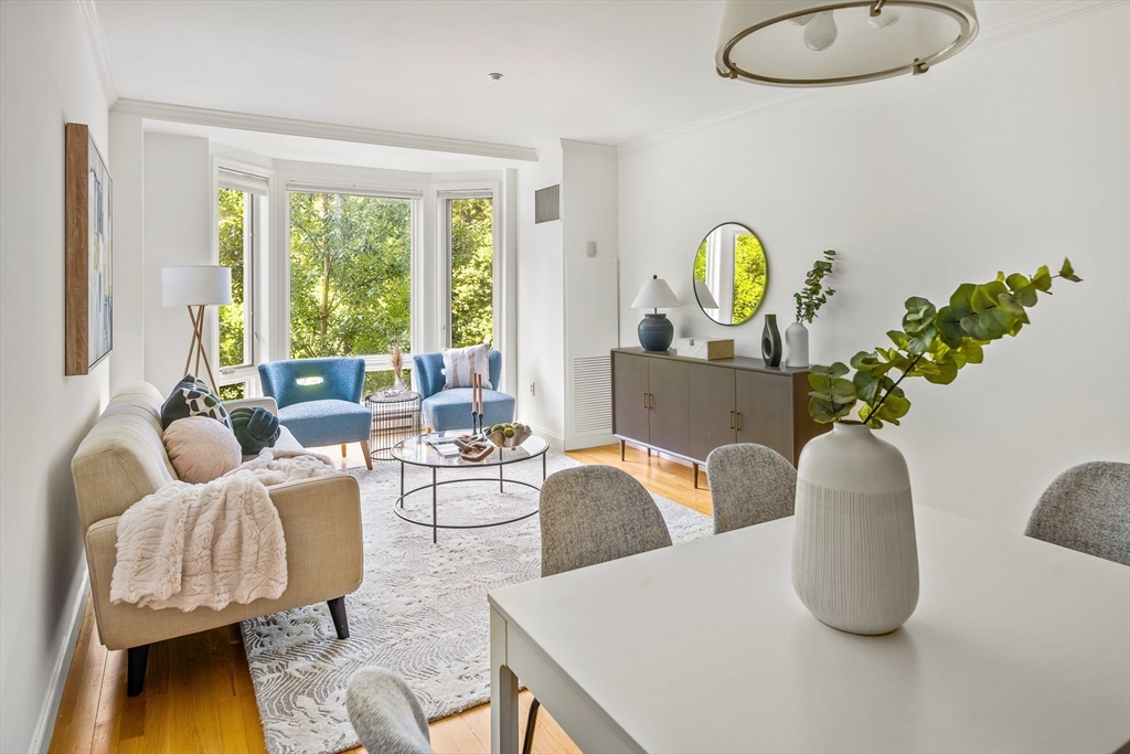 2-14 St Paul Street, Unit 311 Brookline, MA 02446 - Photo 6 of 29 a living room with furniture and a window