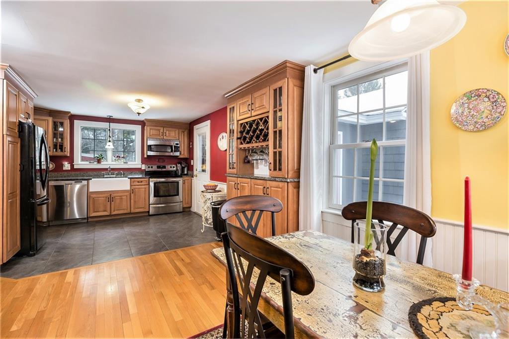 this updated kitchen features easy...