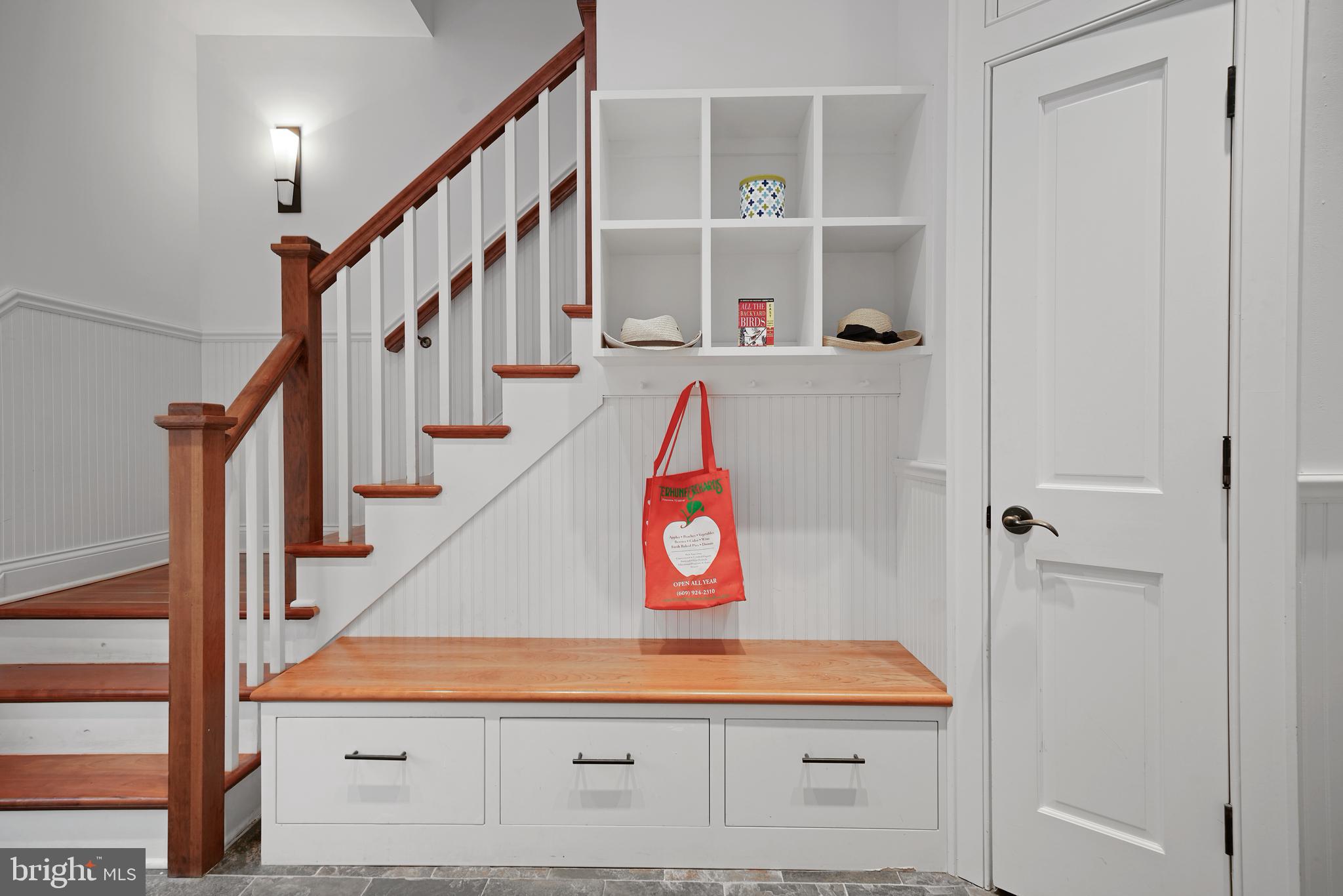 350 State Road Princeton, NJ 08540 - Photo 20 of 43 Built-in cubicles and bench in mudroom.