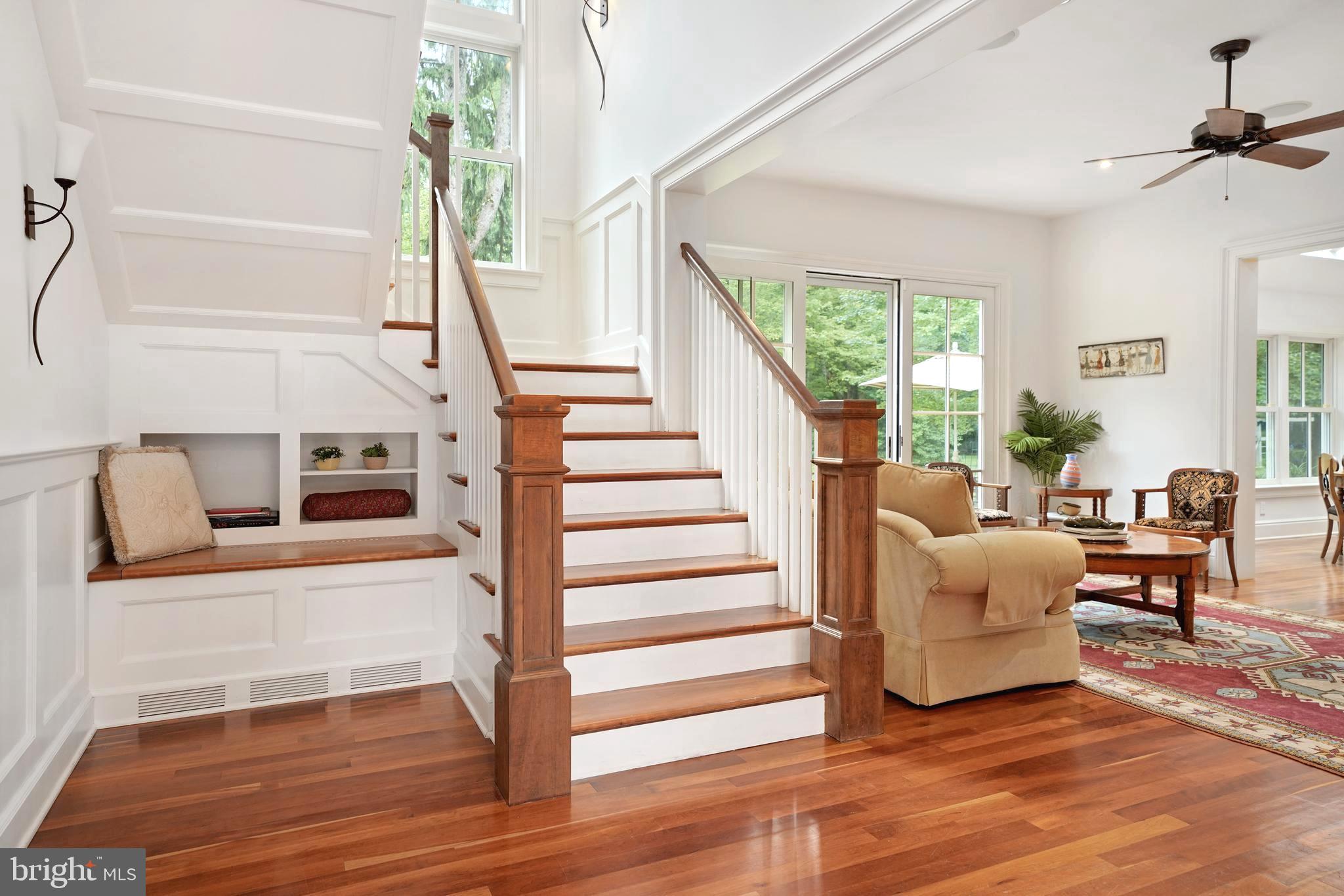 350 State Road Princeton, NJ 08540 - Photo 5 of 43 Custom mill work--built-in bench at staircase.