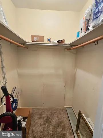 a view of storage and utility room with racks on the wall