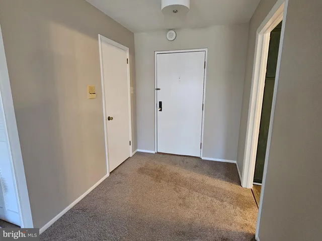 an empty room with closet