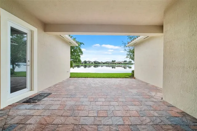 a view of a big yard with potted plants