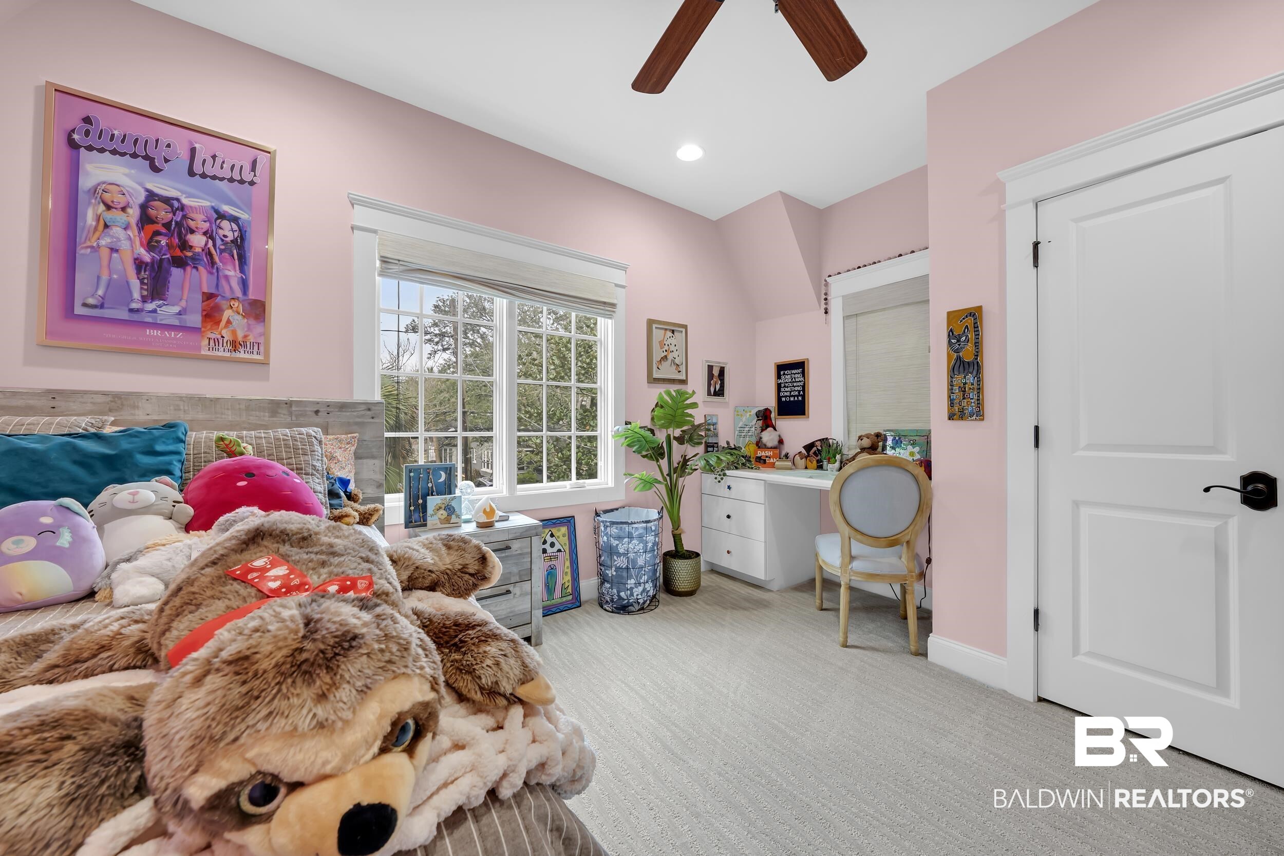 7 Bienville Avenue Mobile, AL 36606 - Photo 31 of 32 Bedroom with light colored carpet, a ceiling fan, and recessed lighting