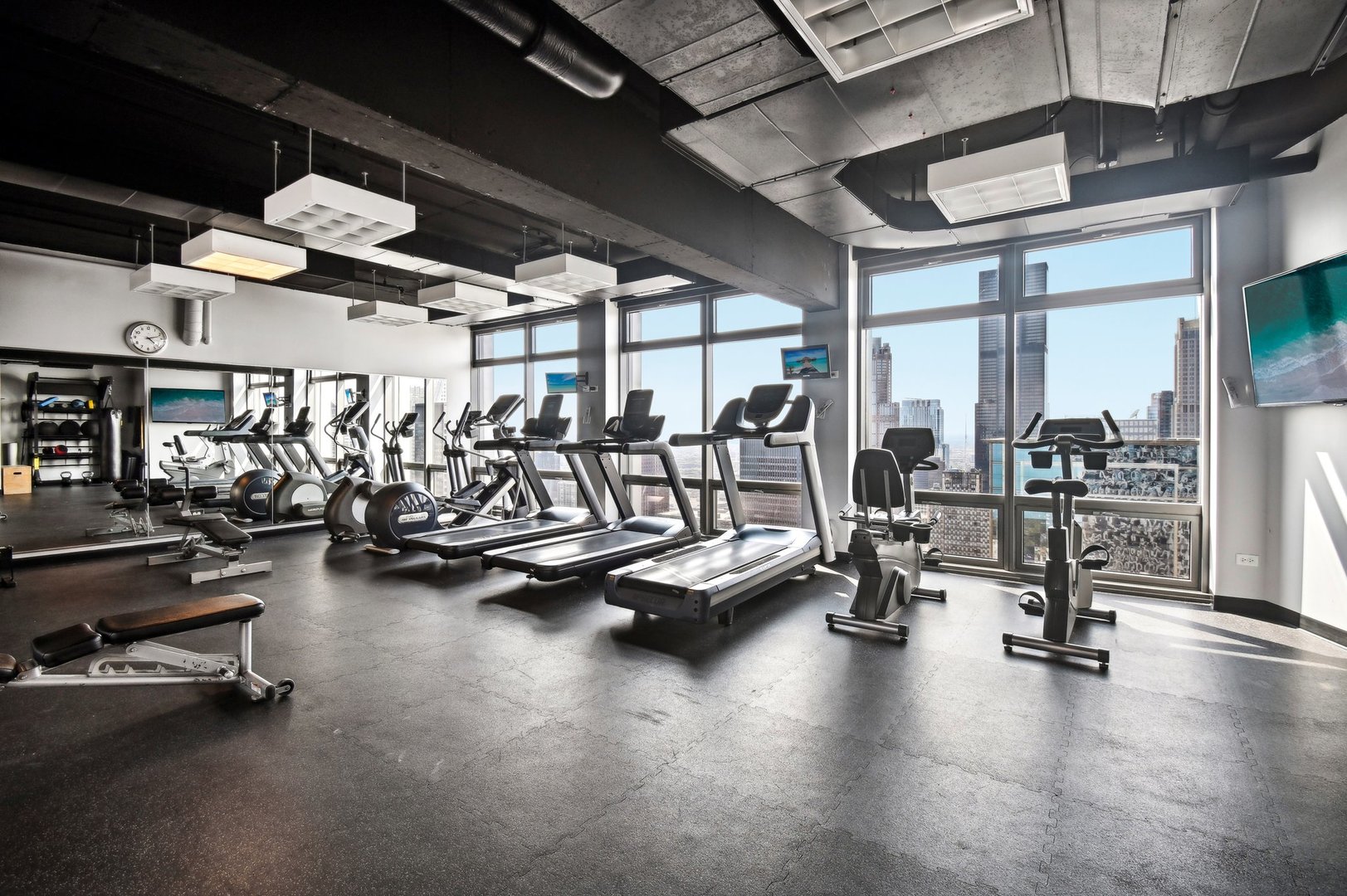 65 East Monroe Street, Unit 4521 Chicago, IL 60603 - Photo 29 of 42 a view of a room with gym equipment