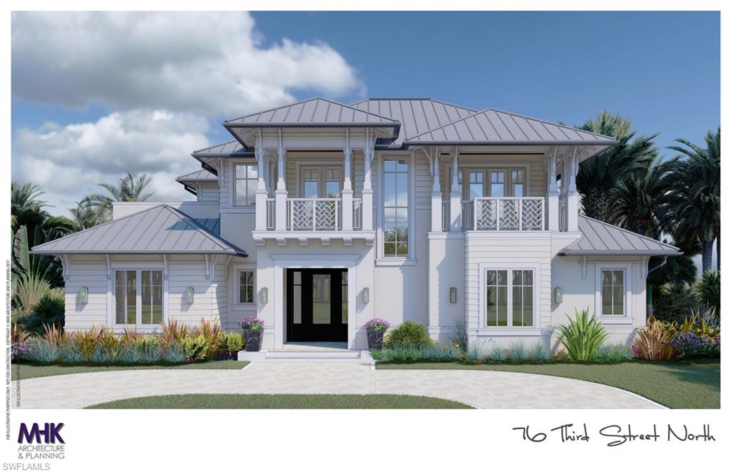 76 3rd Street North Naples, FL 34102 - Photo 1 of 6 a front view of a house with a garden and patio