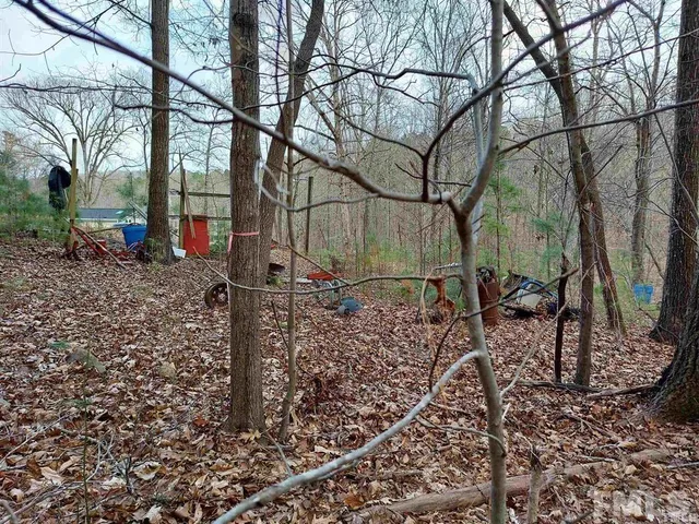 a backyard of a house with lots of green space