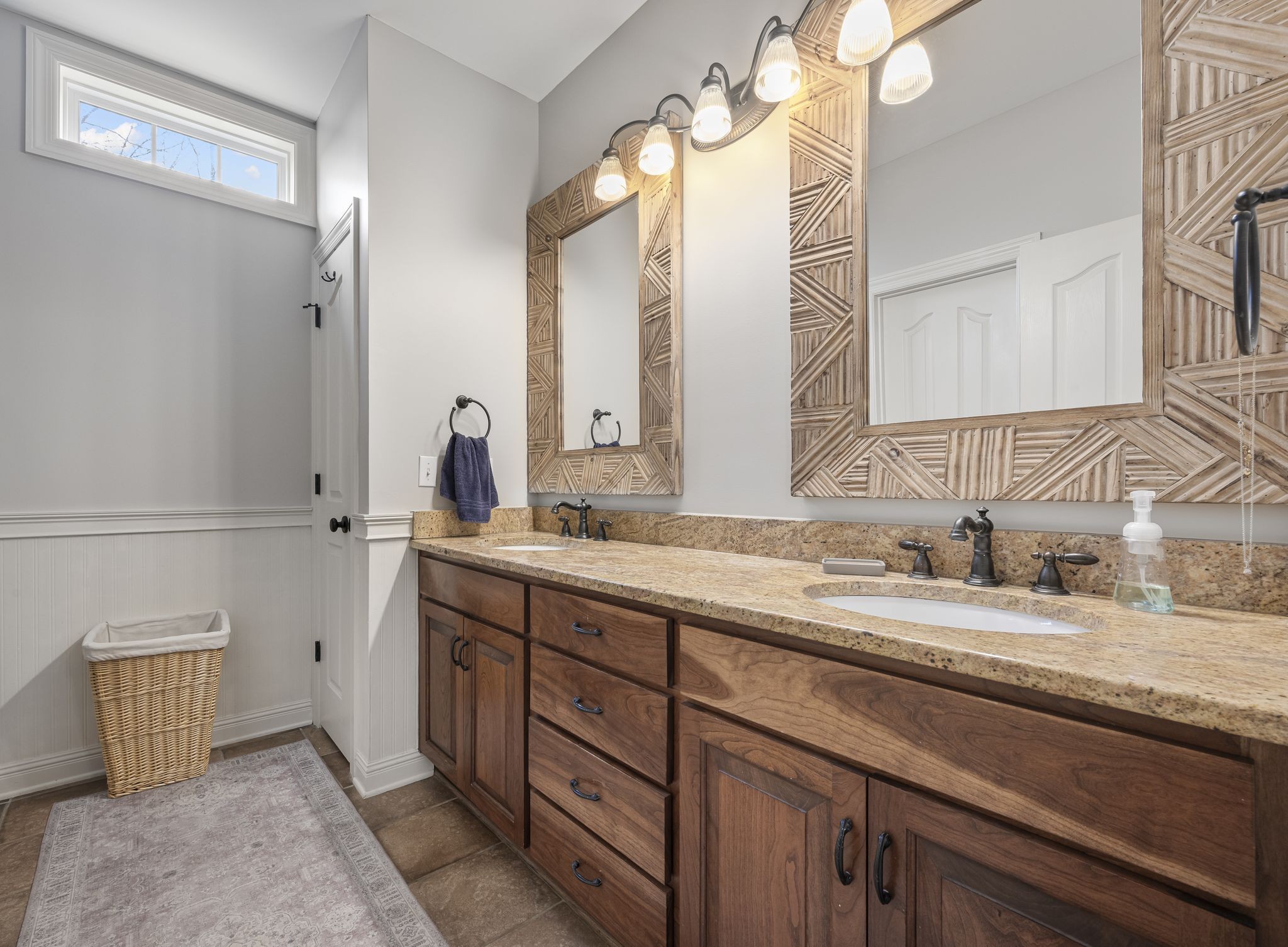 194 Fairview Road Dickson, TN 37055 - Photo 28 of 63 a bathroom with a granite countertop sink and a mirror