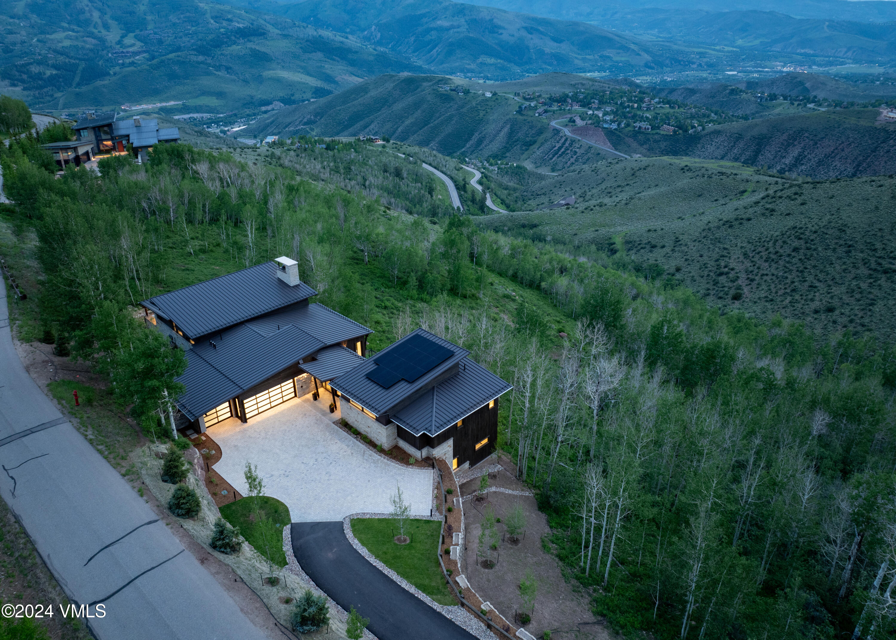 643 Chiming Bells Avon, CO 81620 - Photo 35 of 39 643 Chiming Bell summer twilight aerial
