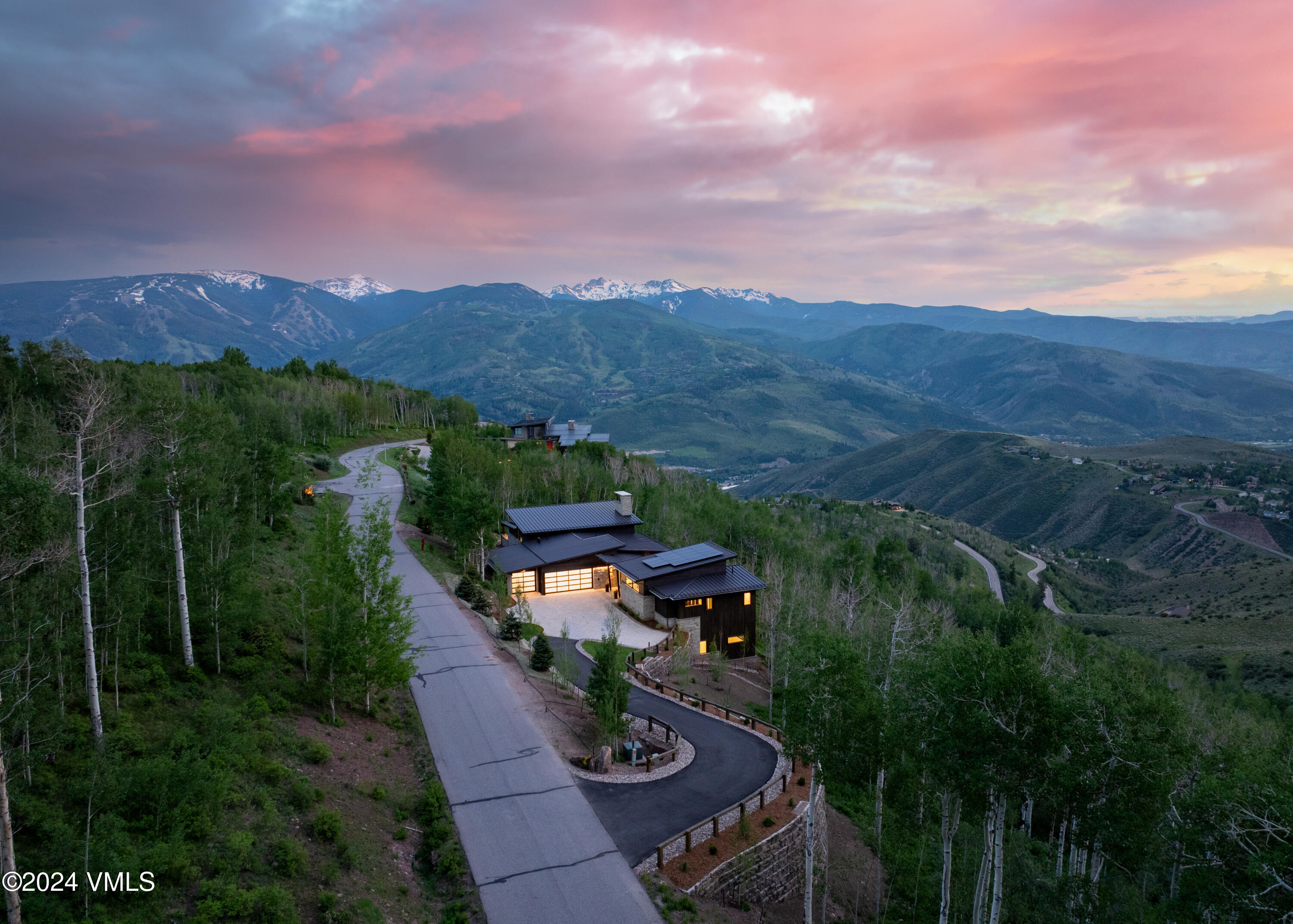 643 Chiming Bells Avon, CO 81620 - Photo 7 of 39 643 Chiming Bells summer twilight aerial