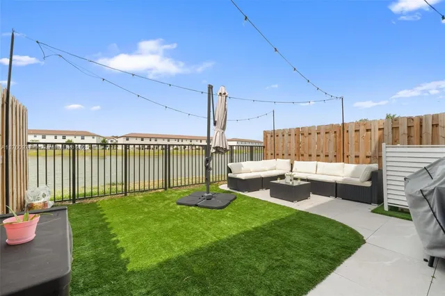 a view of a park with a slide