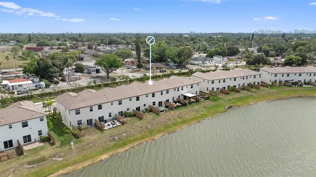 a view of a city with lake view