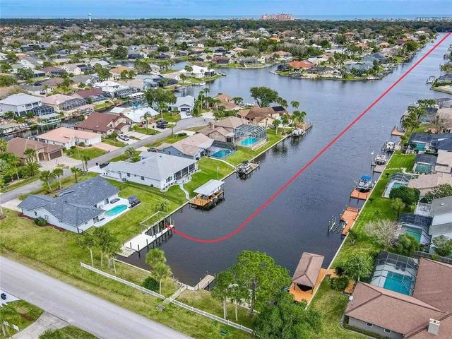 an aerial view of a house