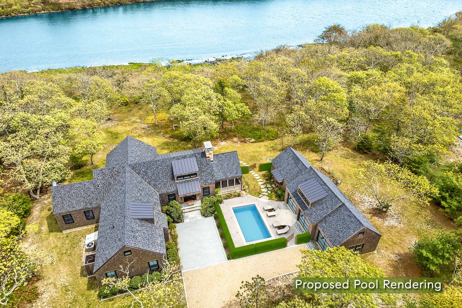 59 Seth's Way Edgartown, MA 02539 - Photo 2 of 46 an aerial view of residential house with pool and yard
