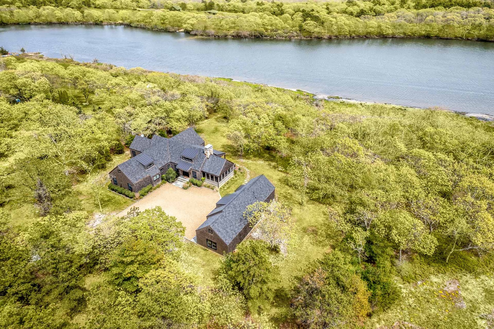 59 Seth's Way Edgartown, MA 02539 - Photo 3 of 46 an aerial view of residential houses with outdoor space and swimming pool