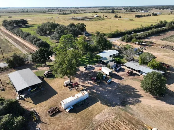 an aerial view of a house